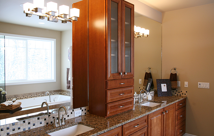 Does the bathroom serve any other purpose? Do you need more bathroom storage, or dual sinks?